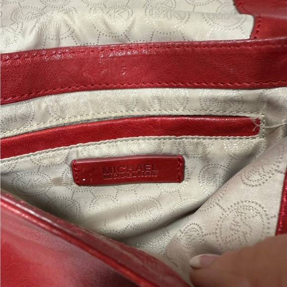 Micheal Kors Red Leather Crossbody or
Clutch Silver Hardware - Picture 8 of 13